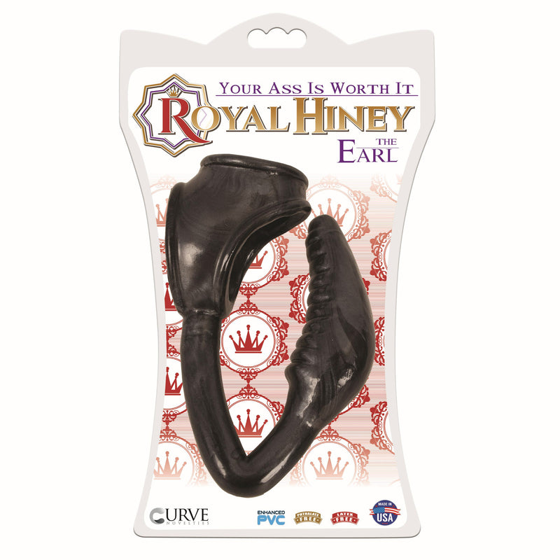 The Earl Cock and Ball Ring with Anal Plug -Black curve-novelties from Royal Hiney