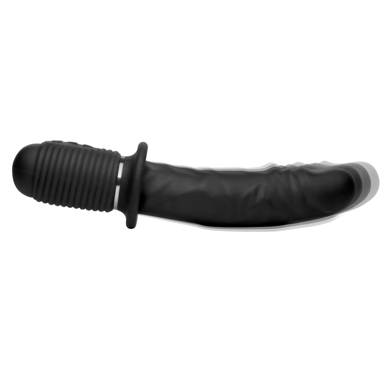 Power Pounder Vibrating and Thrusting Silicone Dildo - Black vibesextoys from Master Series