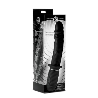 Power Pounder Vibrating and Thrusting Silicone Dildo - Black vibesextoys from Master Series
