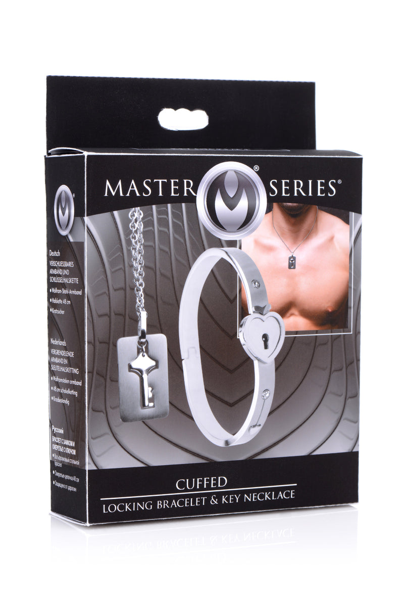 Cuffed Locking Bracelet and Key Necklace LeatherR from Master Series