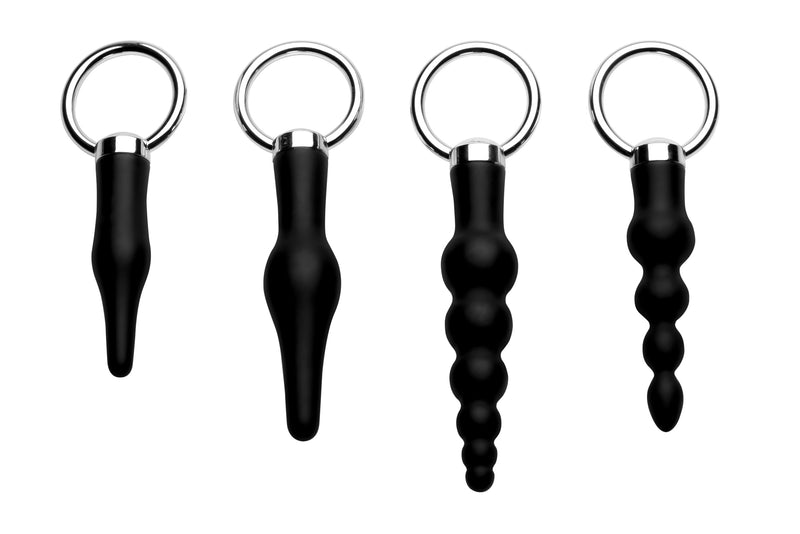 4 Piece Silicone Anal Ringed Rimmer Set butt-plugs from Master Series