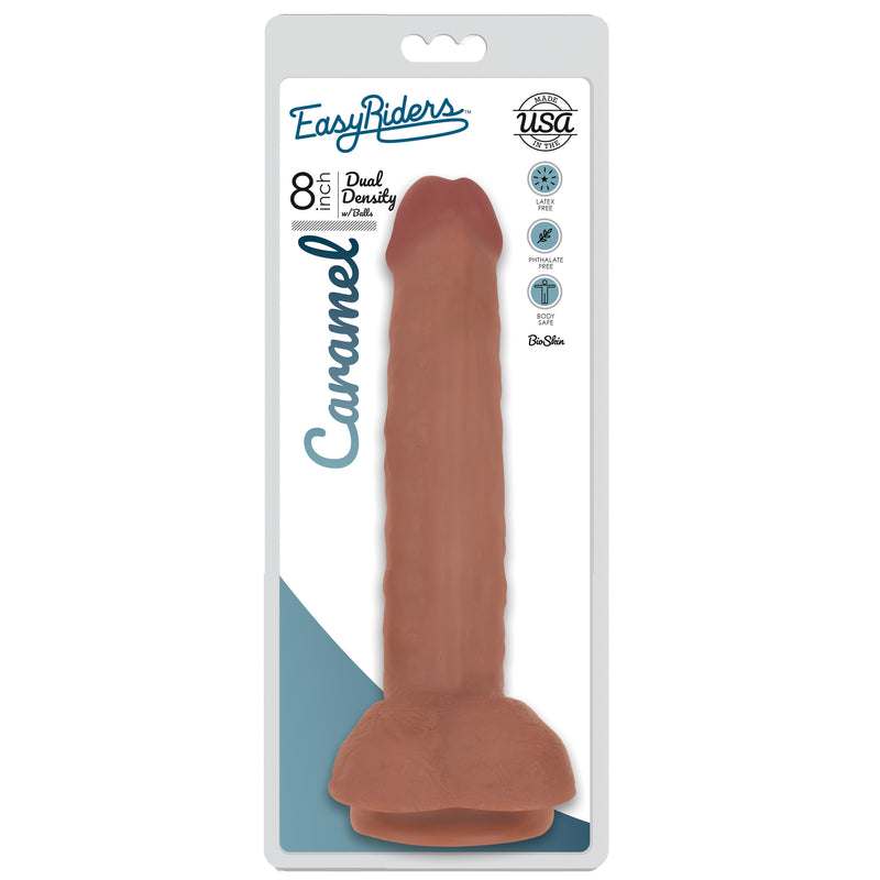 Easy Riders 8 Inch Dual Density Dildo With Balls - Tan Dildos from Easy Riders