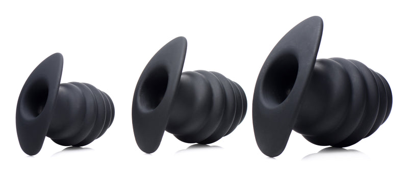 Hive Ass Tunnel Silicone Ribbed Hollow Anal Plug - Medium butt-plugs from Master Series