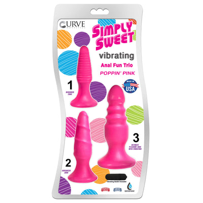 Vibrating Anal Fun Trio - Pink butt-plugs from Simply Sweet