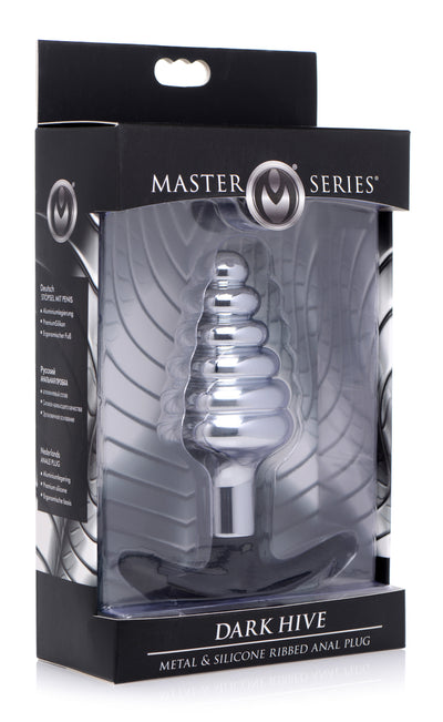 Dark Hive Metal and Silicone Ribbed Anal Plug butt-plugs from Master Series