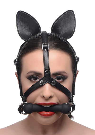 Dark Horse Pony Head Harness with Silicone Bit face-mask from Master Series