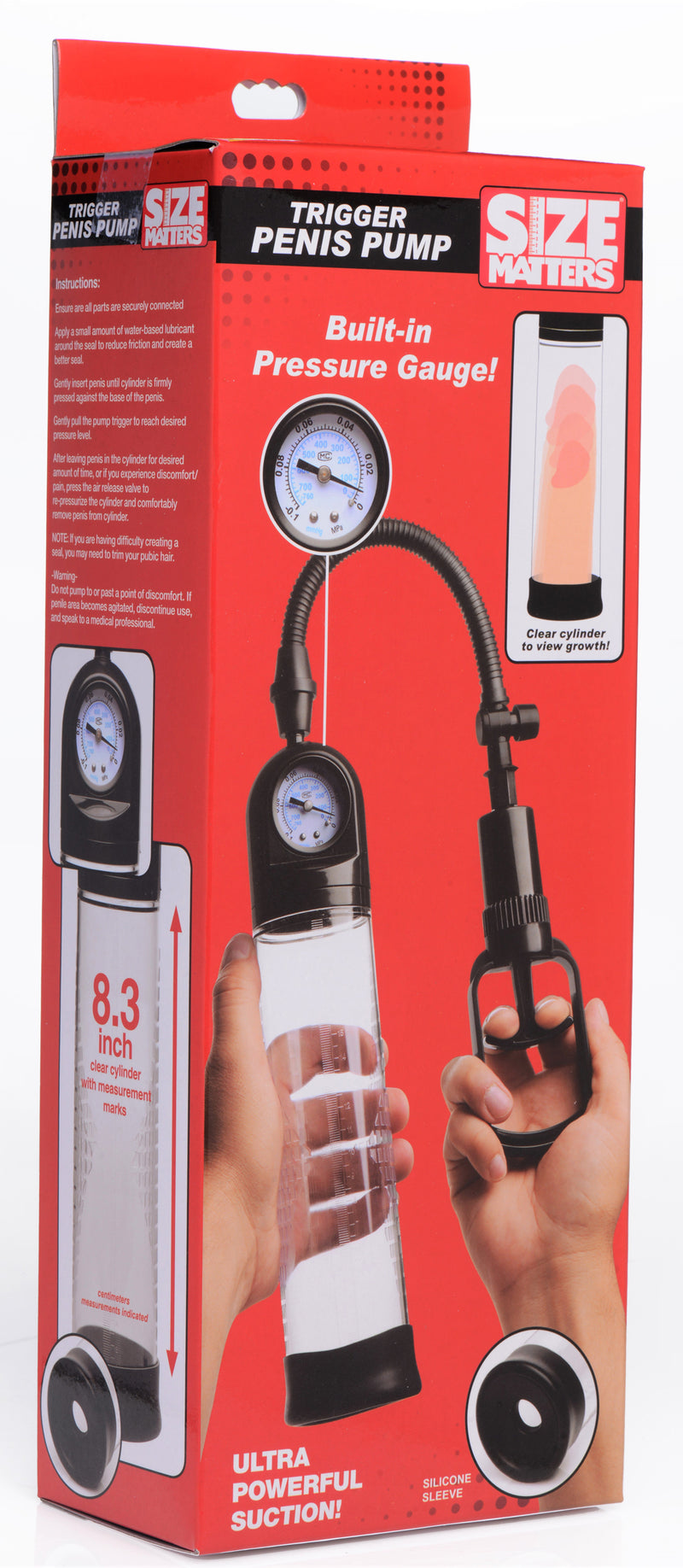 Trigger Penis Pump with Built-in Pressure Gauge penis-pumps from Size Matters
