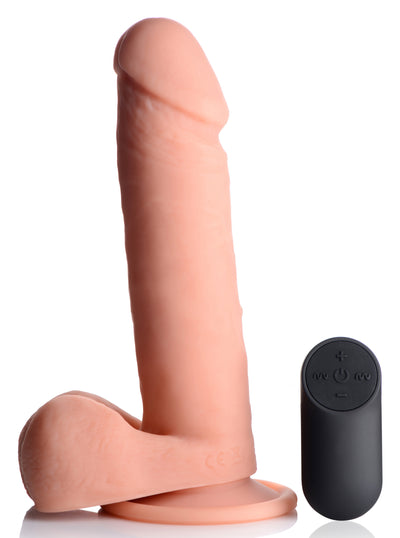 Big Shot Vibrating Remote Control Silicone Dildo with Balls - 8 Inch Dildos from Big Shot