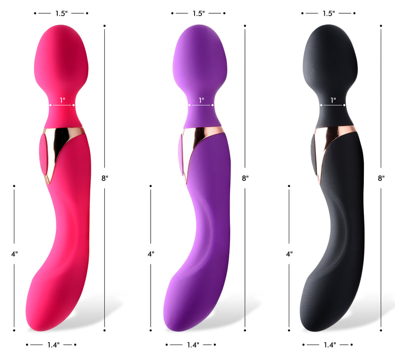 10X Dual Duchess 2-in-1 Silicone Massager - Black wand-massagers from Wand Essentials