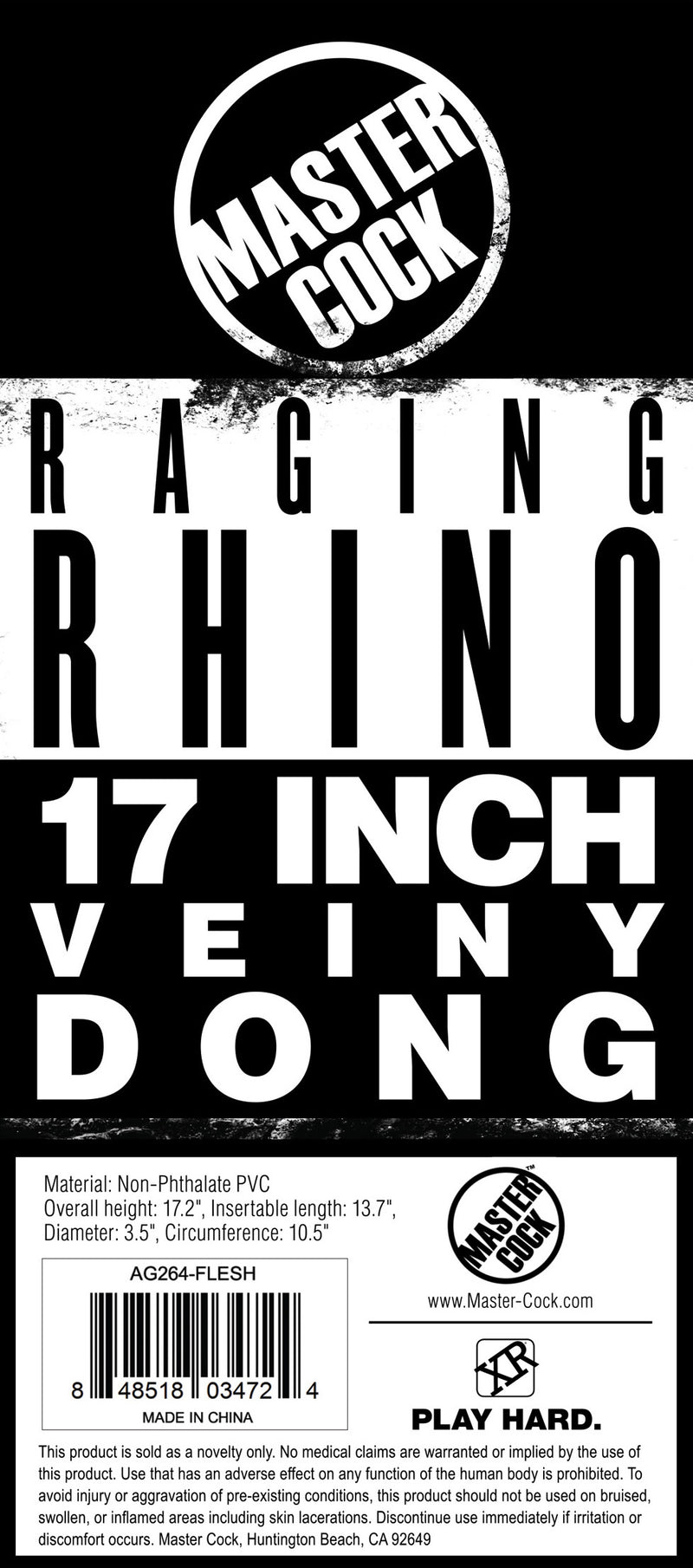 Raging Rhino 17 Inch Veiny Dildo - Flesh huge-dildos from Master Cock