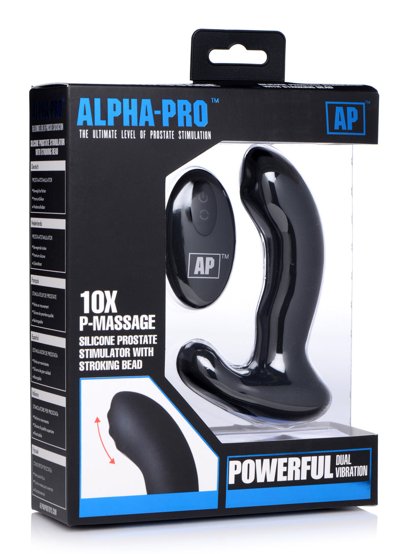 10X P-Massage Silicone Prostate Stimulator with Stroking Bead prostate-stimulator from Alpha-Pro