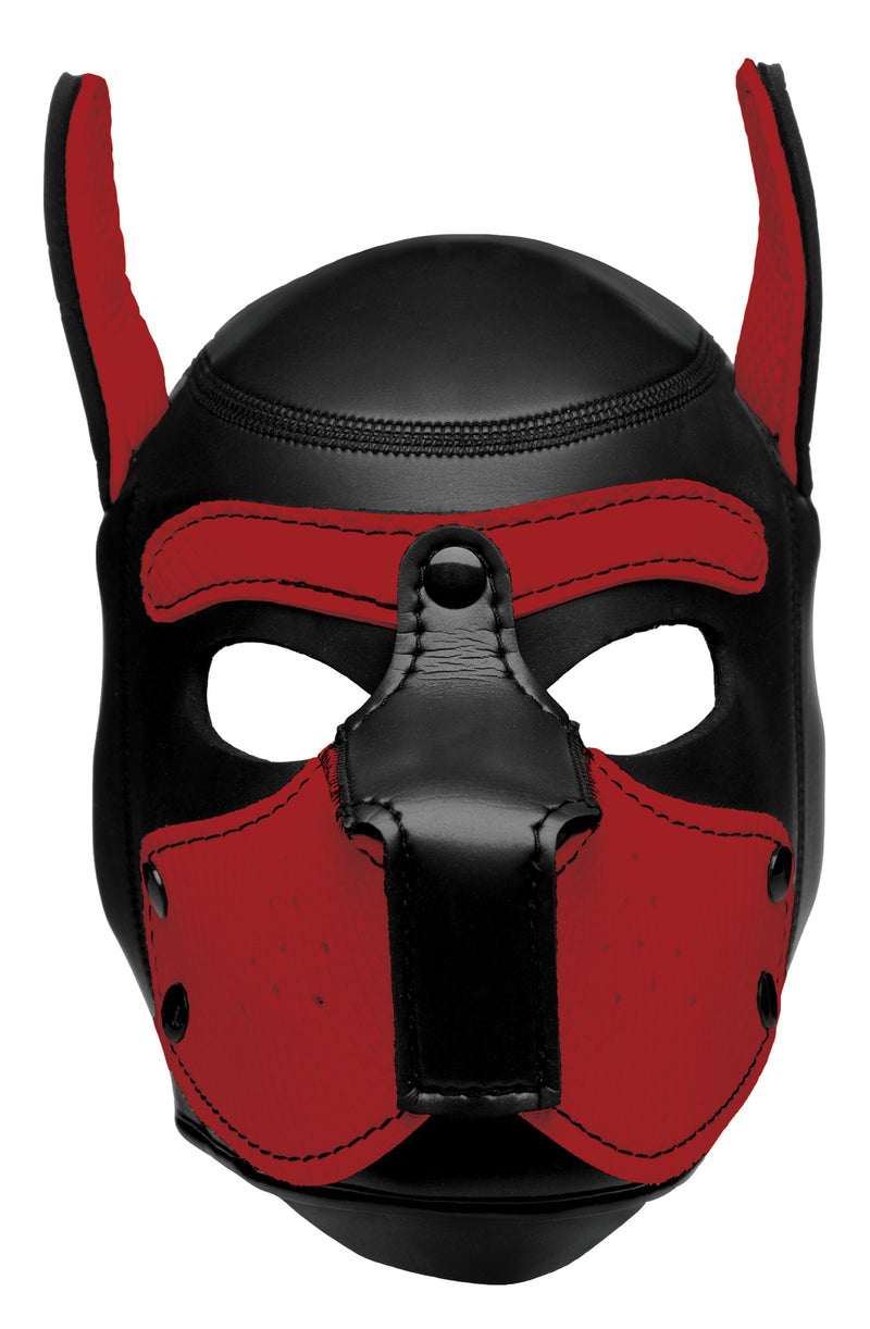 Spike Neoprene Puppy Hood - Red hoods-muzzles from Master Series