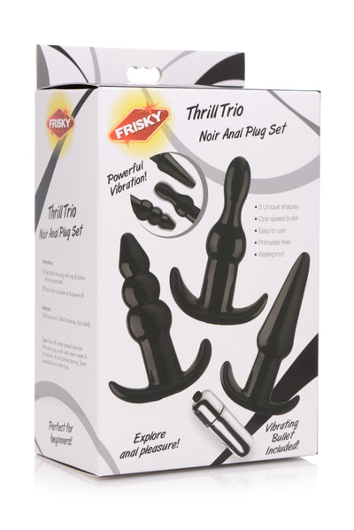 Thrill Trio Anal Plug Set - Black butt-plugs from Frisky