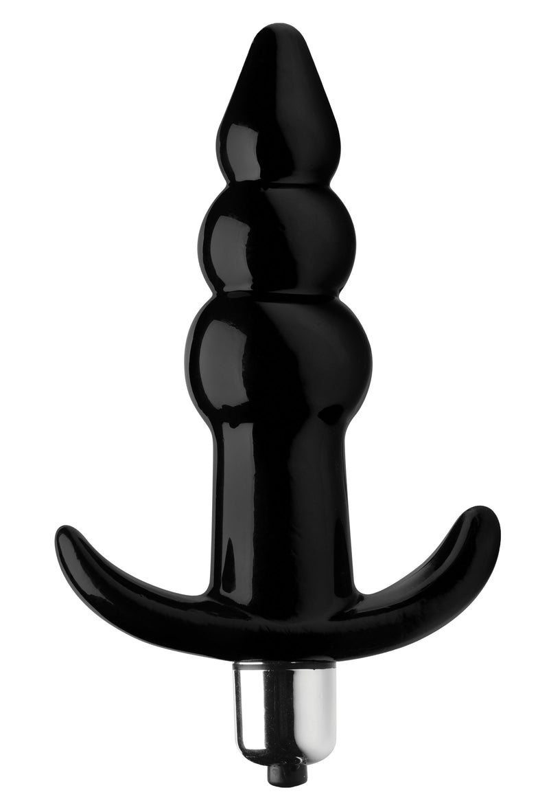 Ribbed Vibrating Butt Plug - Black vibesextoys from Frisky