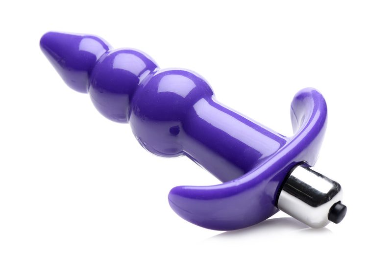 Ribbed Vibrating Butt Plug - Purple vibesextoys from Frisky