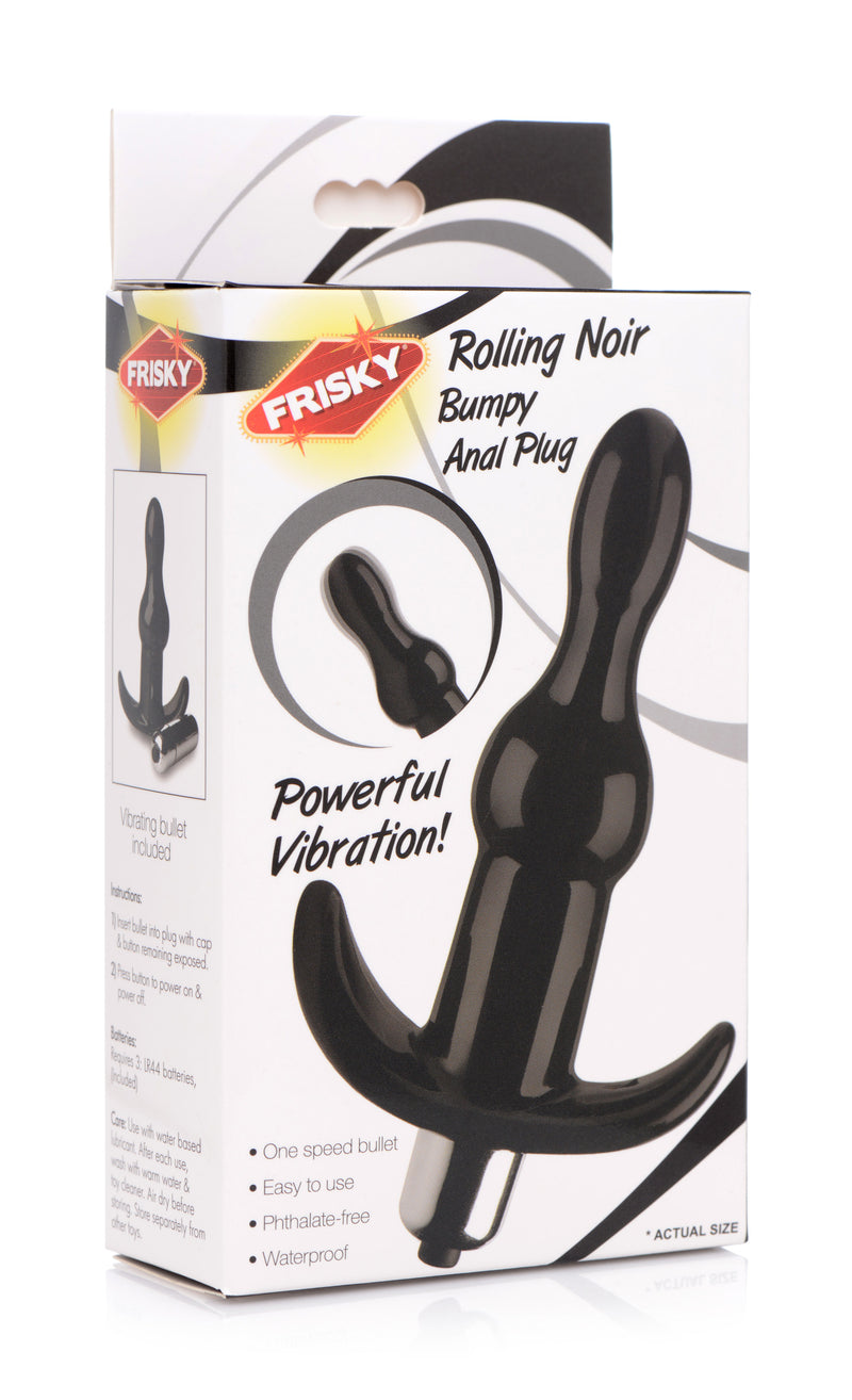 Bumpy Vibrating Anal Plug - Black vibesextoys from Frisky