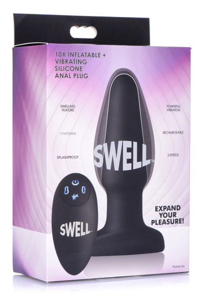 Worlds First Remote Control Inflatable 10X Vibrating Silicone Anal Plug butt-plugs from Swell