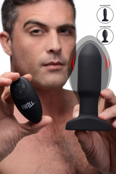 Worlds First Remote Control Inflatable 10X Vibrating Missile Silicone Anal Plug butt-plugs from Swell