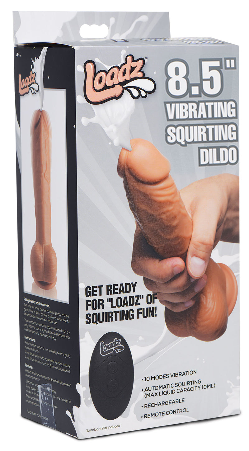 8.5 Inch Vibrating Squirting Dildo with Remote Control - Medium squirting-dildos from Loadz