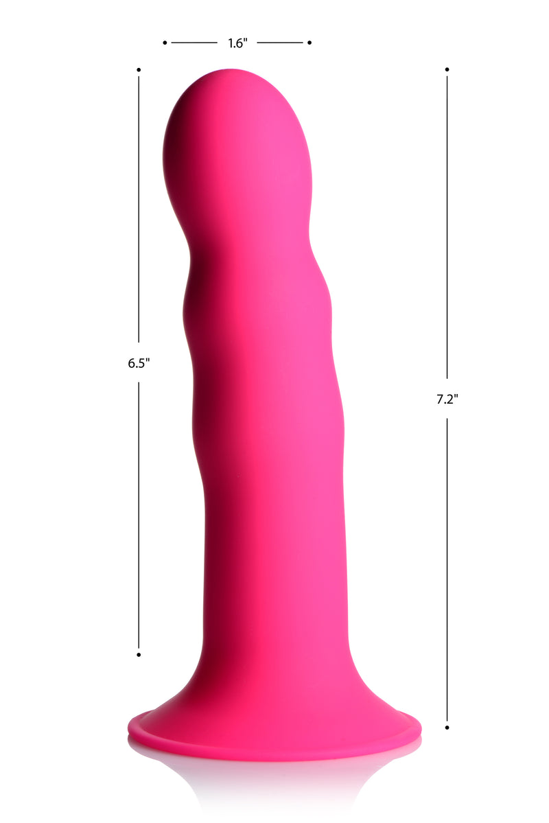Squeezable Wavy Dildo - Pink Dildos from Squeeze-It