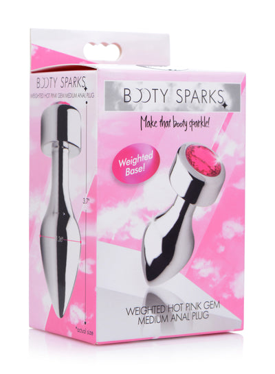 Hot Pink Gem Weighted Anal Plug - Medium butt-plugs from Booty Sparks