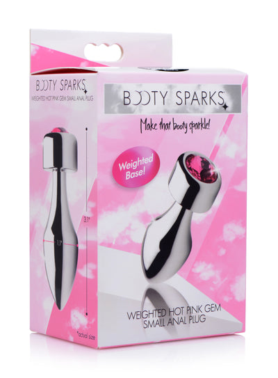 Hot Pink Gem Weighted Anal Plug - Small butt-plugs from Booty Sparks