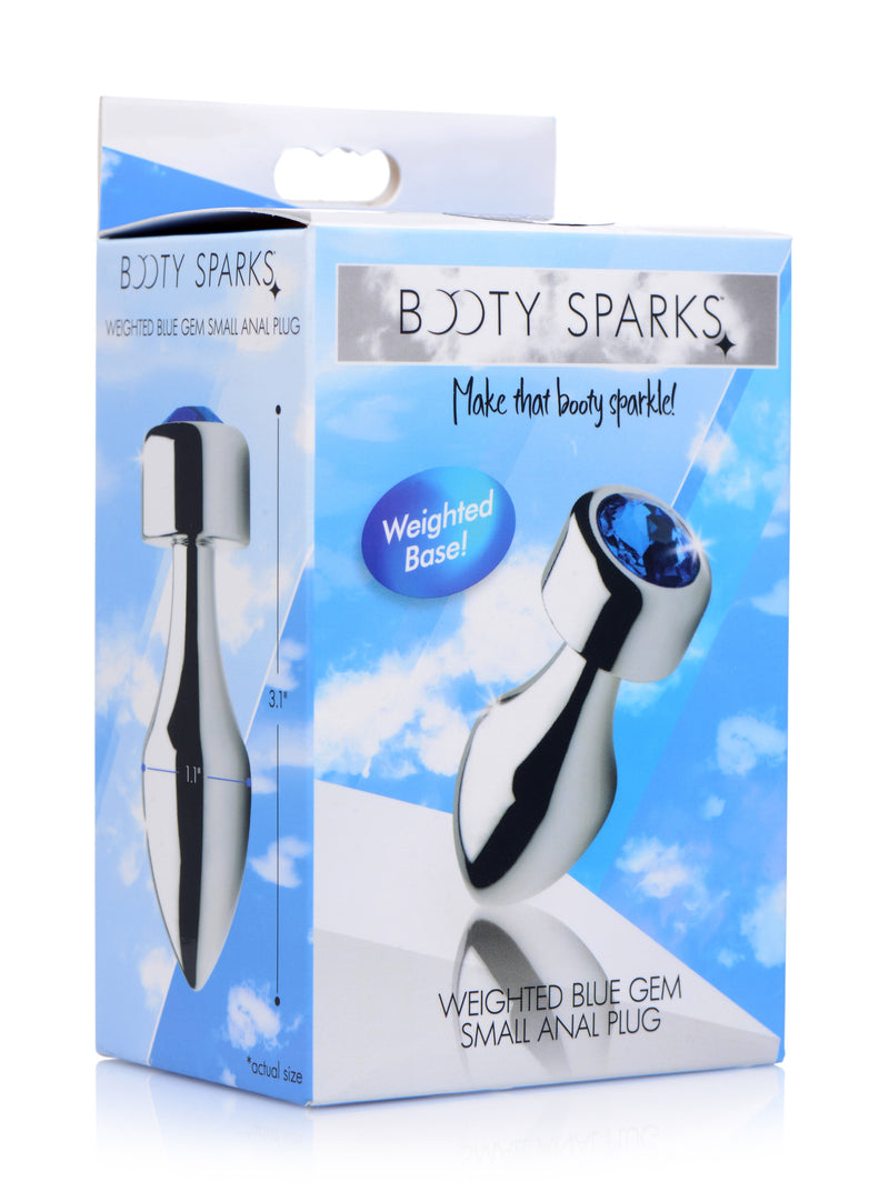 Blue Gem Weighted Anal Plug - Small butt-plugs from Booty Sparks