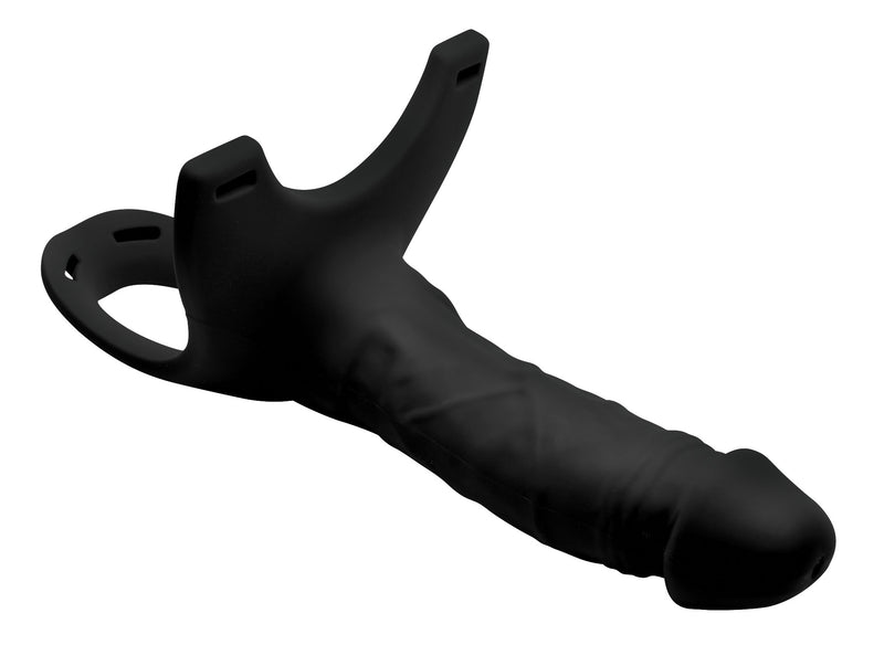 Hollow Silicone Dildo Strap-on - Black hollow-strapon from Size Matters