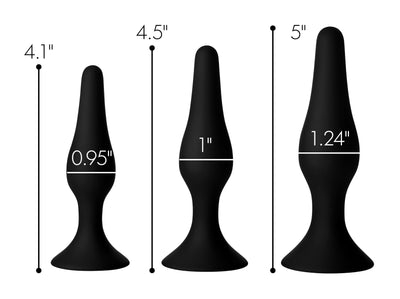 Triple Spire Tapered Silicone Anal Trainer Set butt-plugs from Master Series