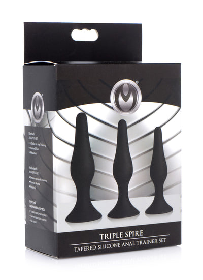 Triple Spire Tapered Silicone Anal Trainer Set butt-plugs from Master Series