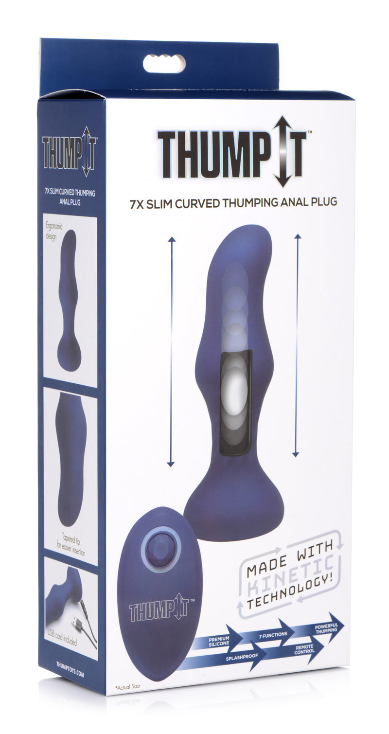7X Slim Curved Thumping Silicone Anal Plug butt-plugs from Thump It
