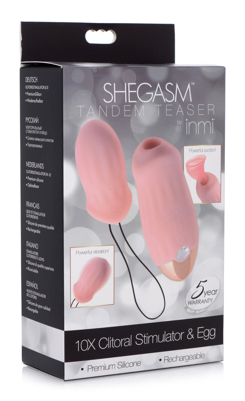 Shegasm Tandem Teaser 10X Clitoral Stimulator with bonus Egg Vibe vibesextoys from Inmi
