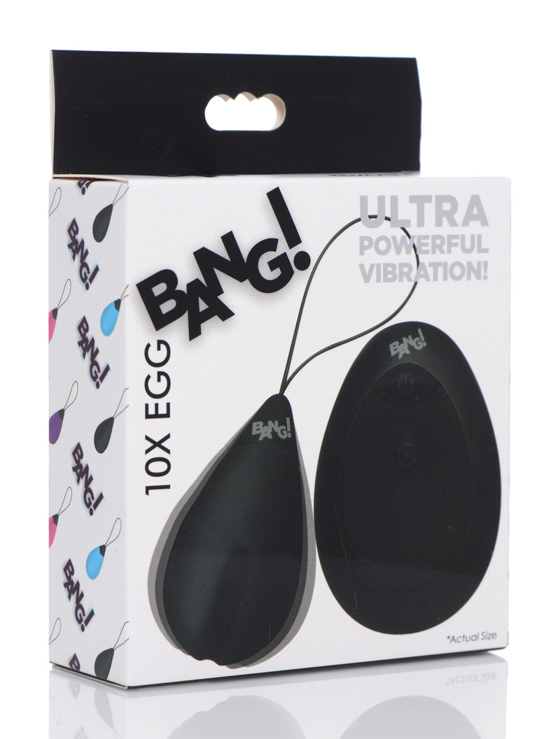 10X Silicone Vibrating Egg - Black bullet-vibrators from Bang