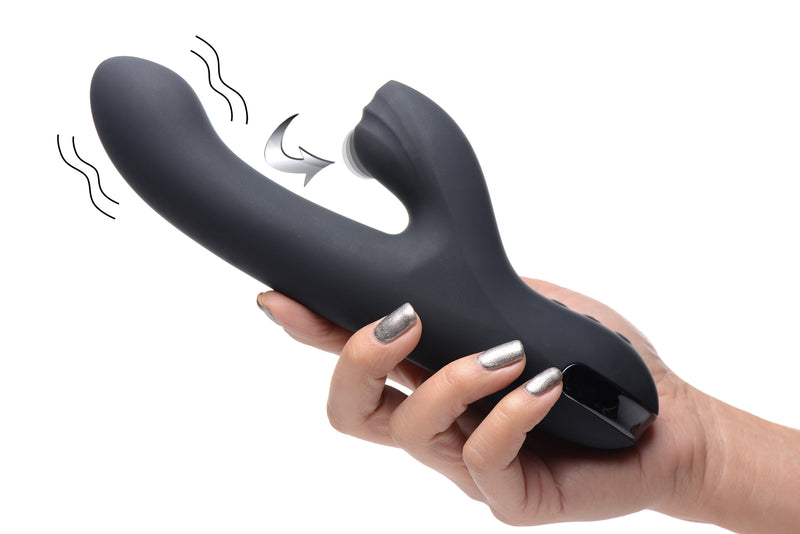 5 Star 13X Silicone Pulsing and Rabbit Vibrator - Black vibesextoys from Inmi