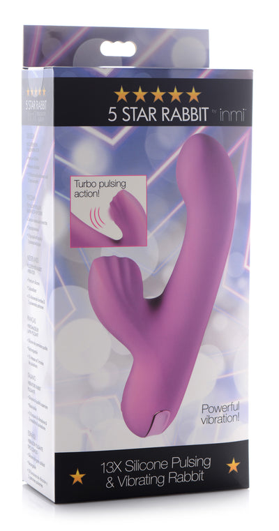 5 Star 13X Silicone Pulsing and Rabbit Vibrator - Pink vibesextoys from Inmi