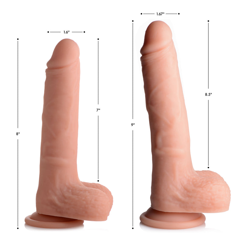 Vibrating and Rotating Remote Control Silicone Dildo with Balls - 8 Inch Dildos from Big Shot