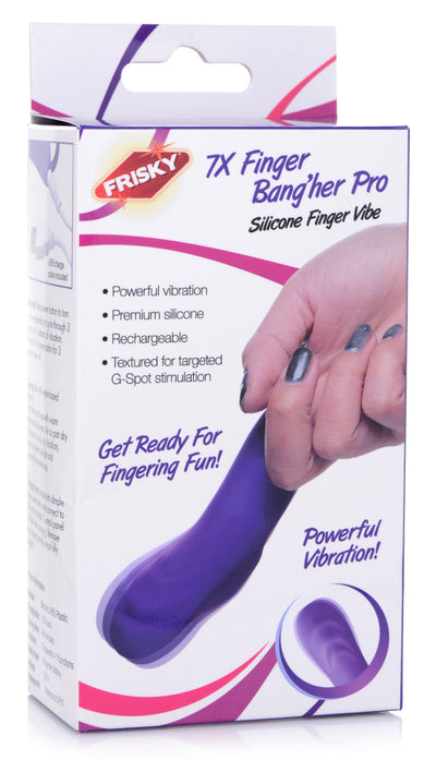 7X Finger Bang Her Pro Silicone Vibrator - Purple vibesextoys from Frisky