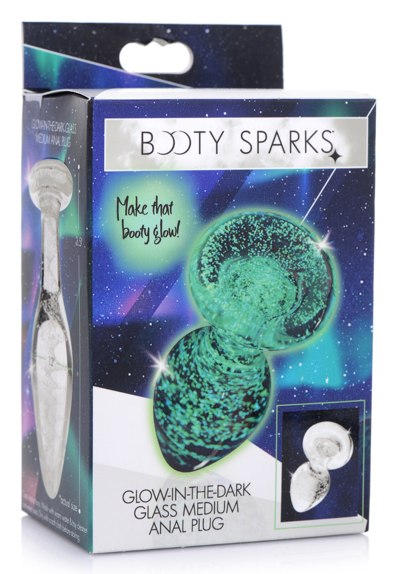 Glow-In-The-Dark Glass Anal Plug - Medium butt-plugs from Booty Sparks