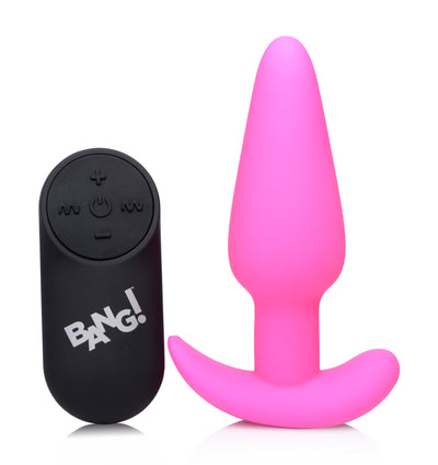 Remote Control 21X Vibrating Silicone Butt Plug - Pink butt-plugs from Bang