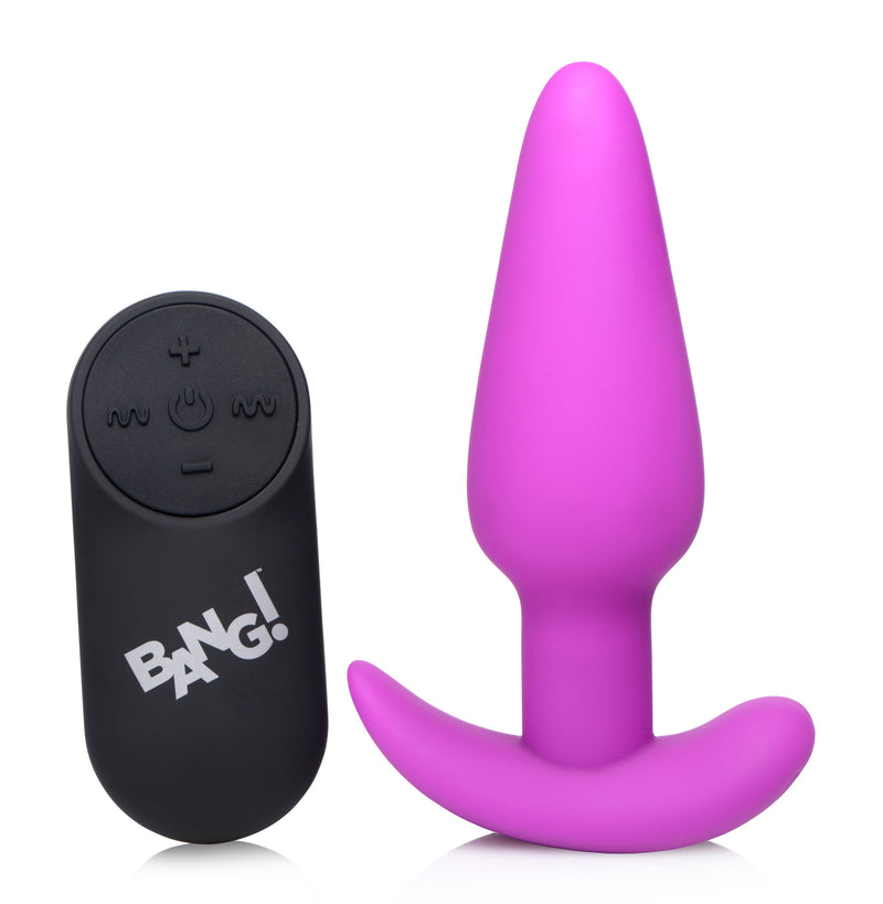 Remote Control 21X Vibrating Silicone Butt Plug - Purple butt-plugs from Bang