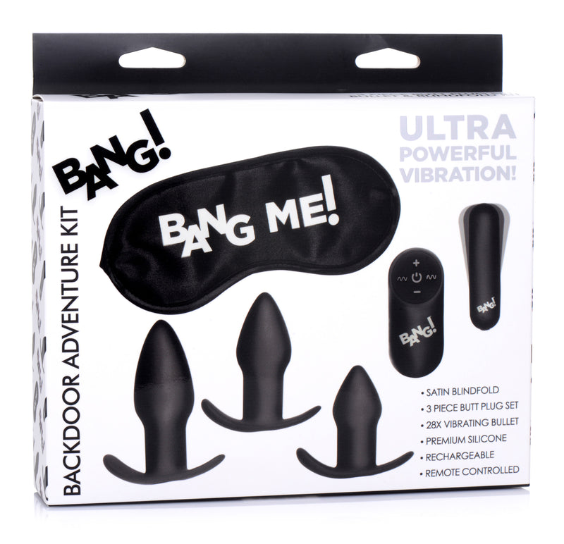 Backdoor Adventure Remote Control 3 Piece Butt Plug Vibe Kit vibrators-kits from Bang
