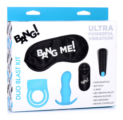 Duo Blast Remote Control Cock Ring and Butt Plug Vibe Kit vibrators-kits from Bang