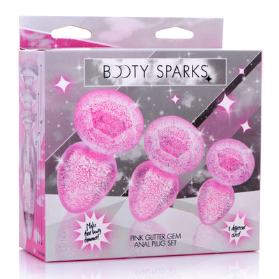 Glitter Gem Anal Plug Set - Pink butt-plugs from Booty Sparks