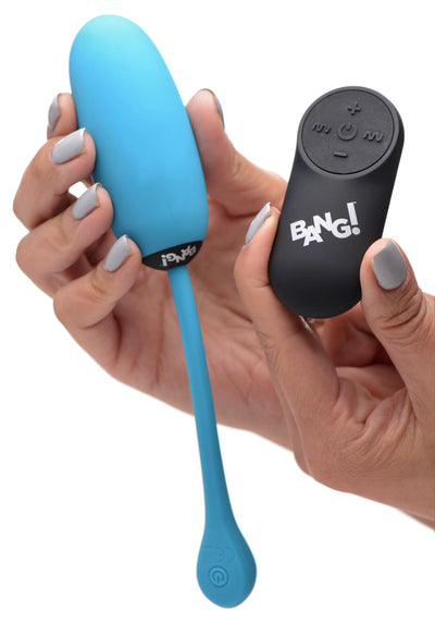 Remote Control 28X Silicone Plush Egg - Blue bullet-vibrators from Bang