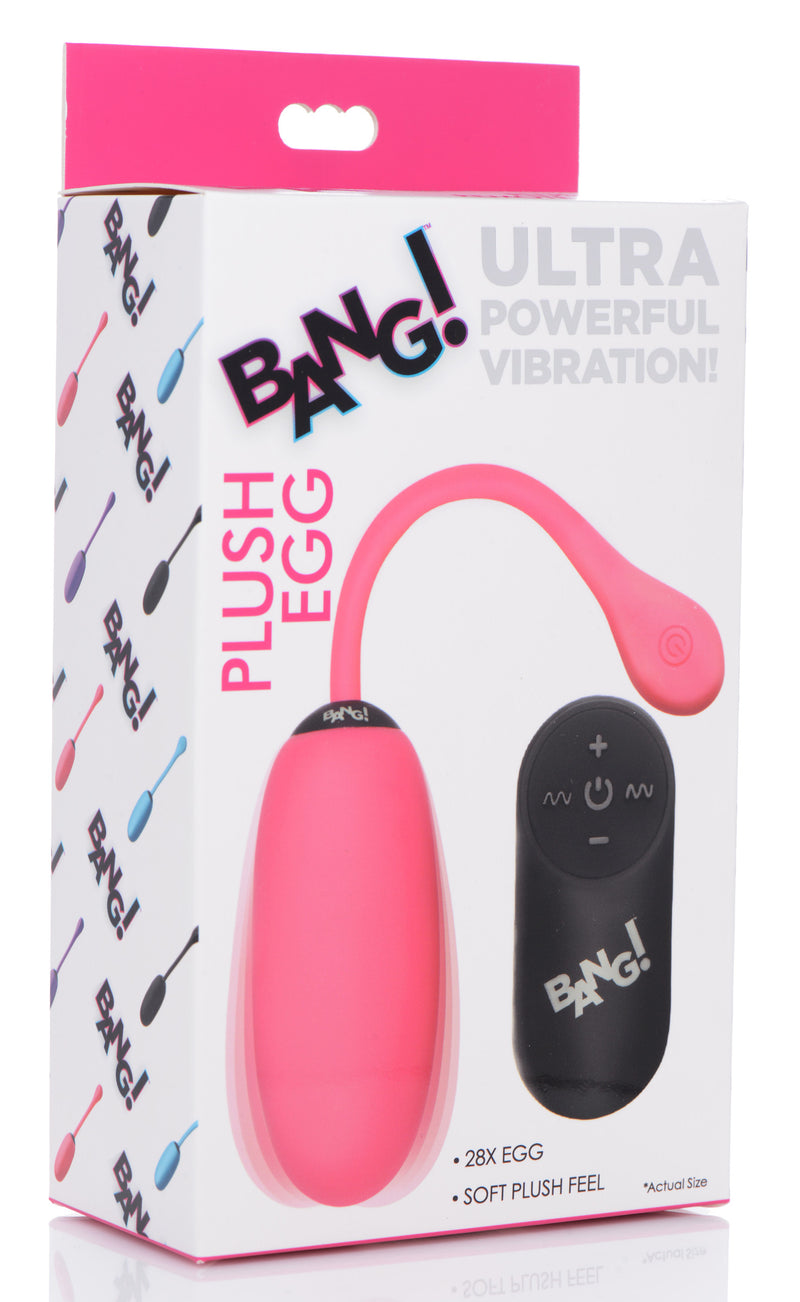 Remote Control 28X Silicone Plush Egg - Pink bullet-vibrators from Bang