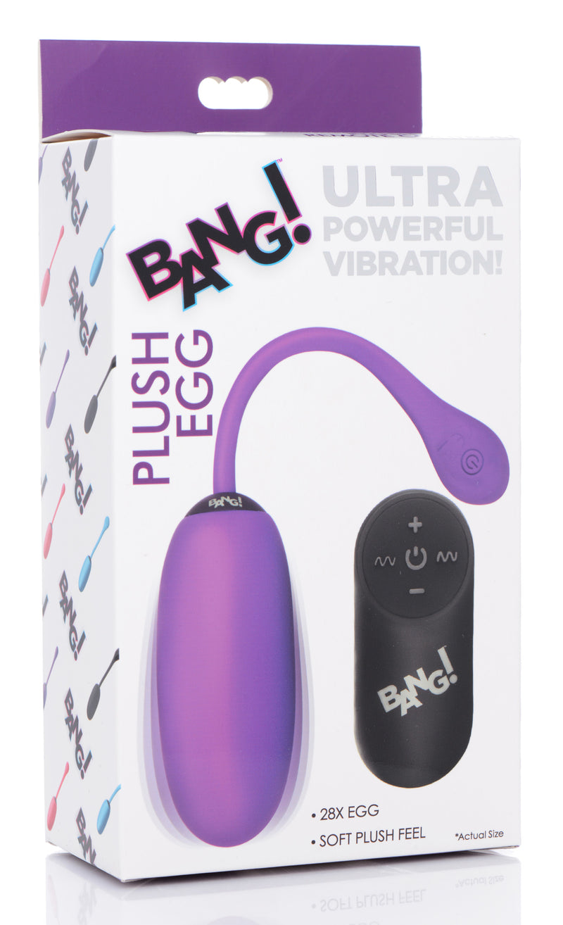 Remote Control 28X Silicone Plush Egg - Purple bullet-vibrators from Bang