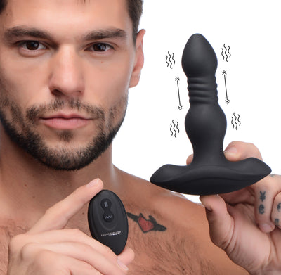 Vibrating and Thrusting Remote Control Silicone Anal Plug vibrating-anal from Thunderplugs