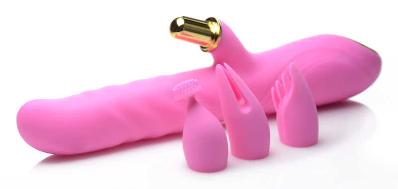 10X Versa-Thrust Vibrating and Thrusting Silicone Rabbit with 3 Attachments vibesextoys from Inmi