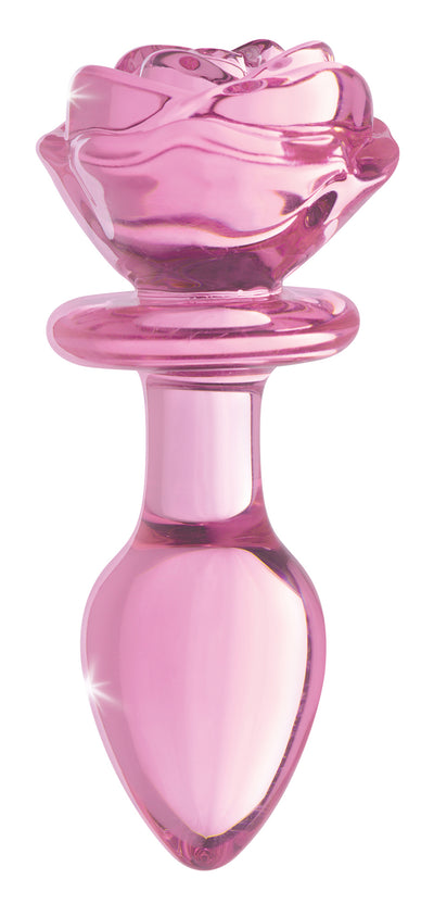 Pink Rose Glass Anal Plug - Medium butt-plugs from Booty Sparks