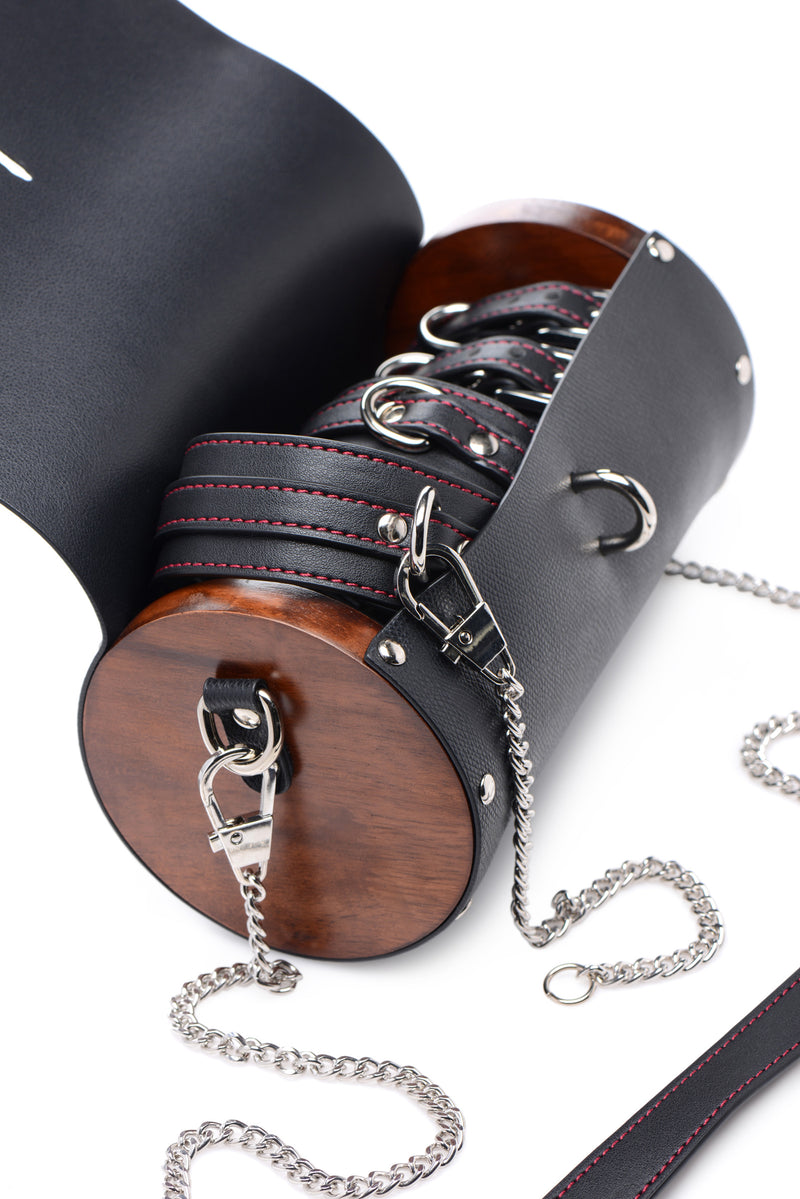 Kinky Clutch Black Bondage Set with Carrying Case LeatherR from Master Series